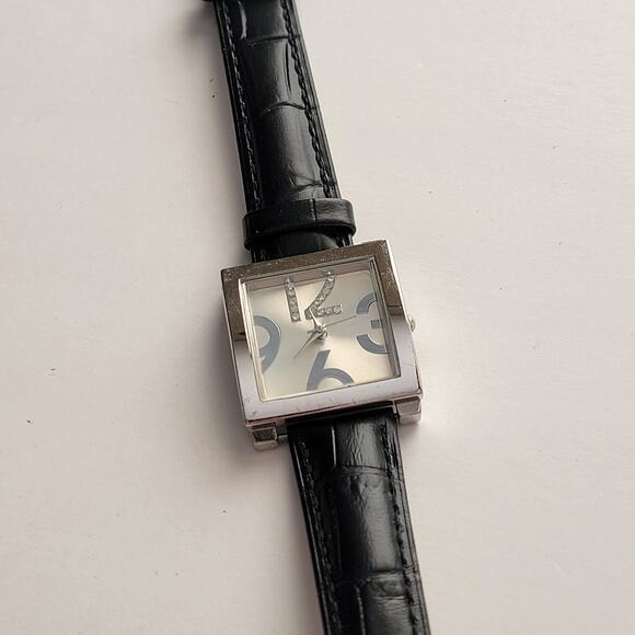 Vintage Watches XOXO Square Silver Quartz Watch with Black Strap & Bold Dial - Picture 1 of 10